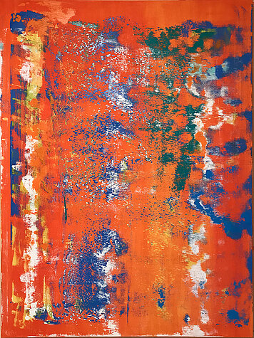 Orange Composita 2 – Öl auf Leinwand, 120 x 160 cm